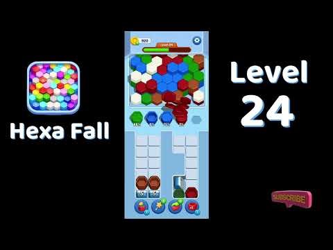 Hexa Fall Level 24 Walkthrough 🎯 | Color Sort Satisfying Puzzle Gameplay | Solutionguruji