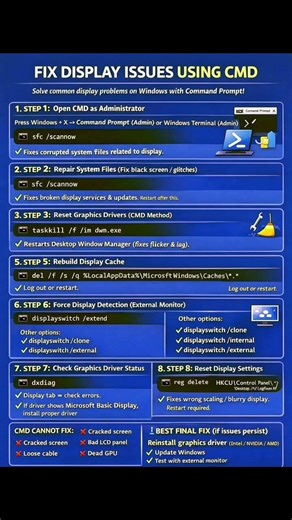 Windows Display Problem? Fix in 5 Seconds using CMD 😱 #shorts