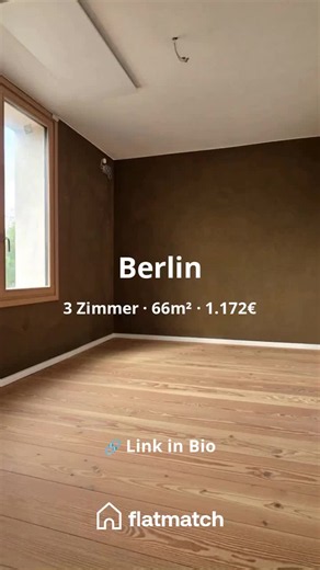📍 Berlin - Berlin Diese helle Drei-Zimmer-Wohnung bietet dir auf 66 Quadratmetern ordentlich Platz für deine Einrichtungsideen. Die großen Panoramafenster lassen viel Licht herein und der Holzboden sorgt für eine gemütliche Atmosphäre in allen Räumen. Eine solide Raumaufteilung für Paare oder kleine Familien, die eine faire Miete mitten in Berlin suchen. Wir haben dir alle Details auf unserer Webseite zusammengefasst. 🏠 Schau dir alle Details jetzt auf der Flatmatch Webseite an. #berlin #berli