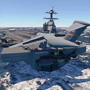 C-17 Full Reverse Thrust Faces Sink or Swim Moment in Aircraft Carrier Landing - MS Flight Simulator