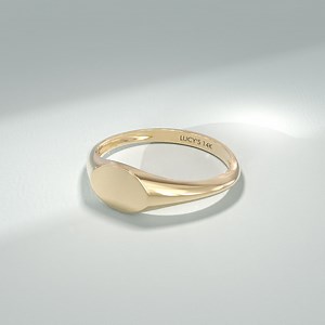 14k Solid Gold Oval Signet Ring Personalized Monogram Ring for Women Engravable Signet Band Minimal Initial Pinky Rings Yellow Rose White - Etsy