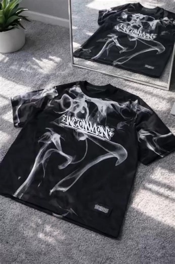 INCOMMON™ Smoke Graphic Black T-Shirt #StreetwearStyle #MinimalAesthetic #UrbanFashion