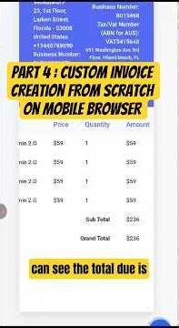 Part 4 : Custom Business Invoice Creation on Mobile Browser #invoicing #smallbusiness #shorts