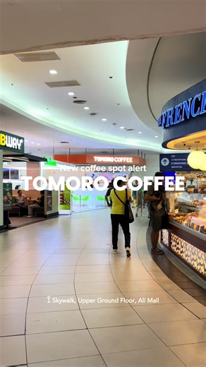 👀 NEW coffee spot alert! 🚨 TOMORO COFFEE is now open to serve you rich 100% Arabica brews and a lineup of signature favorites you’ll want to try. 🧡☕️ Swing by and visit them at the 📍 Skywalk, Upper Ground Floor, Ali Mall. #AranetaCity #CityOfFirsts #AliMall