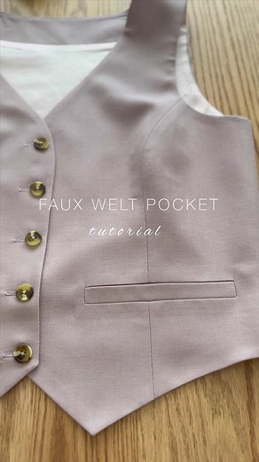 Easy and Beautiful Faux Welt Pocket Tutorial for Sewing Projects