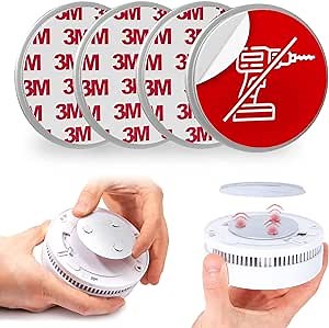 Smoke Detectors No Drill Mount, Adhesive Mount for Smoke Detectors, Fitting All Smoke and Carbon Monoxide Detectors, Mount with no Screws | 6pcs