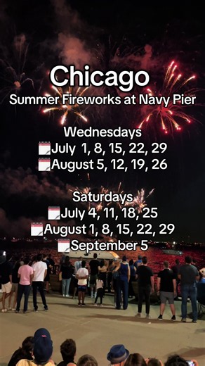 Chicago Navy Pier Summer Fireworks Schedule