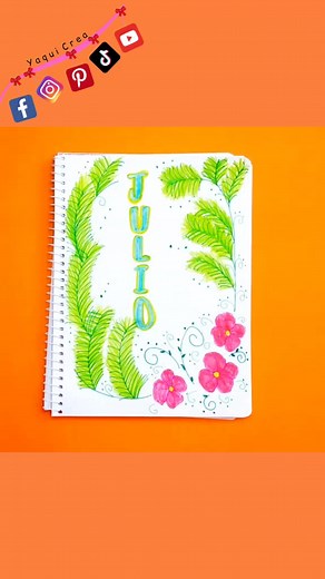 Carátula Creativa para Julio en Bullet Journal