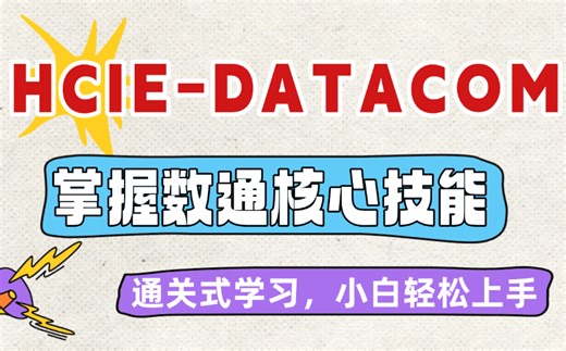 华为数通课程新玩法！趣味教学 + 实战演练，让网络学习不再枯燥！本视频涵盖HCIA+HCIP+HCIE全套课程；带你开启网络技术大神养成之旅！！！