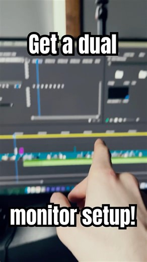 Get a dual monitor setup for video editing #youtubrshorts #ytshorts #shorts #videoediting #setup