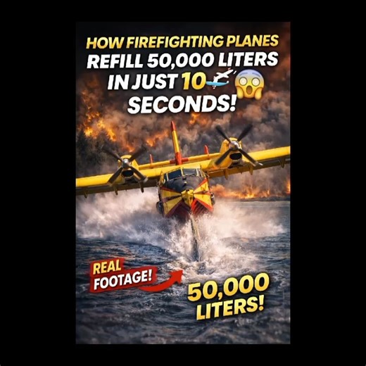 How Firefighting Planes Refill 50,000 Liters in Just 10 Seconds. #Wildfire #Firefighting #FirePlane
