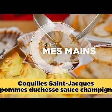Saint-Jacques aux champignons et pommes duchesse