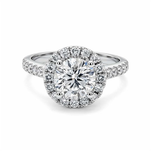 Round Halo Engagement Ring in White Gold | Ernesto Buono Fine Jewellery