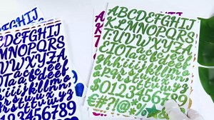 832 Pieces Glitter Letter Number Stickers, 1 Inch Sparkle Alphabet Symbol Sticker for Scrapbook, Greeting Cards DIY,Blue,Green,Silver,red