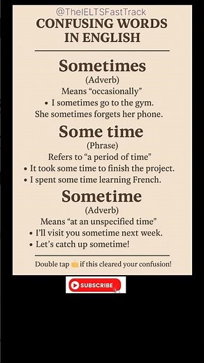 Sometimes vs Some time vs Sometime | Confusing English Words Explained Simply! #english #english