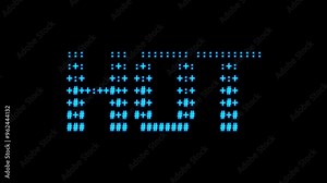 Hot made of letters. ASCII art code symbols. Glitchy text revealing. Embedded alpha channel
