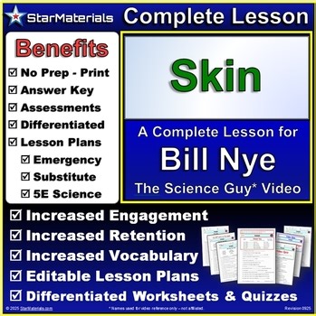 Complete Lesson for Bill Nye Skin - Worksheets, Quizzes, Lesson Plans