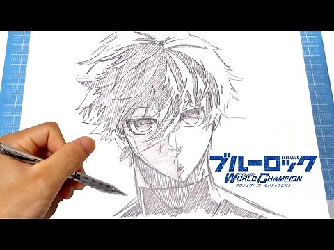 【イラスト】(ブルーロック) 凪誠士郎シャーペンを使った簡単なイラストの描き方！イラストメイキングIllustration making blue rock