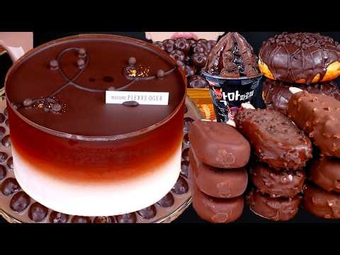 ASMR CHOCOLATE CAKE MALTESERS ICE CREAM NUTELLA DESSERT MUKBANG 초콜릿 먹방 チョコレート 咀嚼音 EATING SOUNDS