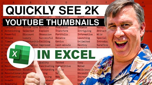 How to Review 2400 YouTube Thumbnails in Excel With 2 New Functions