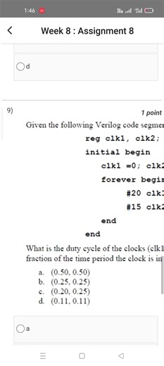 Hardware Modeling using Verilog WEEK 8 KEY 2025