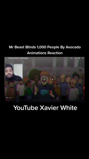 Mr Beast Blinds 1,000 People By Avocado Animations Reaction #xavier #youtubers #roadto10k #xavierwhiteyt #tiktokreaction #xavierwhiteyoutube #avocadoanimations #avocadoanimationsyt #avocadoanimation #avocado_animation #creditosaavocadoanimation #reaction