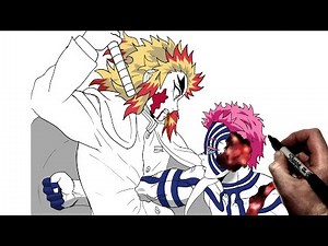 How To Draw Rengoku vs Akaza | Step By Step | Demon Slayer