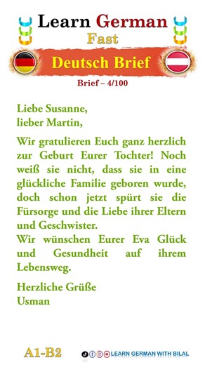 Deutsch Brief Schreiben & Übungen 4/100 | Learn German Fast | Facebook