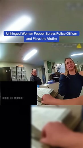 Unhinged Woman Pepper Sprays Police Officer and Plays the Victim