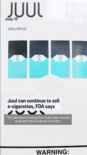 Juul can continue selling e-cigarettes, FDA says