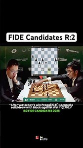 Pragg still leads by half a point with Fabiano and Sindarov after Round 2 of FIDE Candidates 2026✨