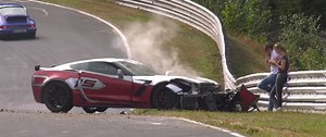 Corvette Z06 Ruined in Nurburgring Crash, Driver and Girlfriend Camp on Track