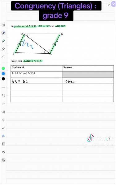 Congruency of Triangles in Grade 9 Mathematics