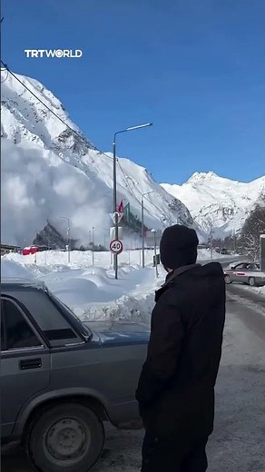 Controlled avalanche triggered near Mount Elbrus ski resort in southern Russia
