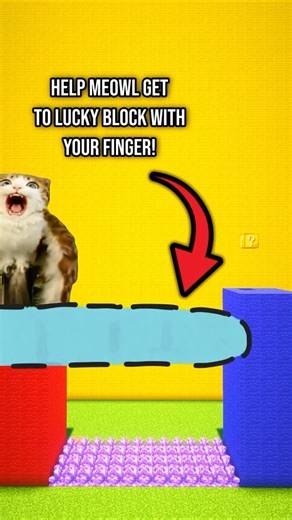 Help Meowl Get To The Lucky Block! #minecraft #brainrot