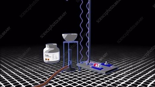 Electrolysis of molten lead bromide - Stock Video Clip - K005/3626