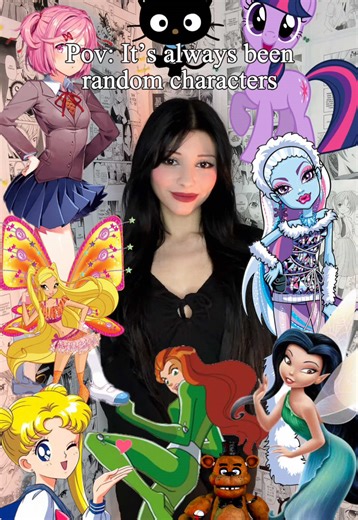 My favsss! They’re so random 😭😭 #mlp #winx #monsterhigh #cartoons #twilght stella dokidokiliteratureclub natsuki silvermist sam totallyspice freddyfazbear chococat sanrio sailormoon usagi abbey darkcoquette coquette