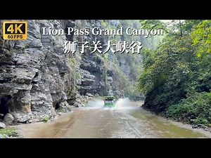 Drive on a magical Lion Pass Grand Canyon - Hubei Province, China - 4K
