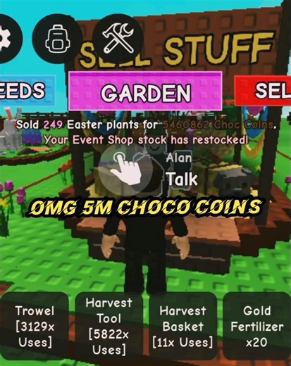 Today I am collecting Easter plants to sell them for Choco coins🐣🪙🍫 #roblox #easter #coin #shorts