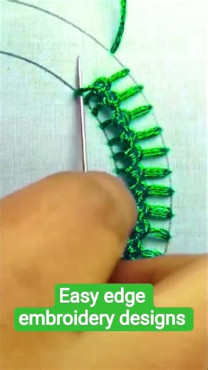 easy edge embroidery designs tutorial for beginners #embroidery #edgeembroidery