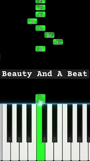 How to play Beauty And A Beat on piano #piano #shorts
