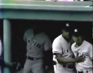 ⚾️On June 18, 1977 in the bottom of the 6th inning of NBC's Game of the Week at Fenway Park, Yankees manager Billy Martin pulls Reggie Jackson out of the game after the outfielder's curious approach to a fly ball turns a questionable hit into a cheap double for an alert Jim Rice, who takes advantage of the lackadaisical effort in right field. In the Yankees dugout, Martin and Jackson begin screaming at one another and have to be separated by New York coaches Yogi Berra and Elston Howard.⚾️ | Dav