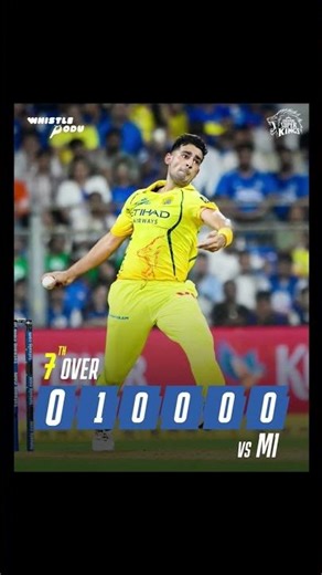 7th over madness 🔥 — Chennai Super Kings turning the heat on vs Mumbai Indians 💛💙