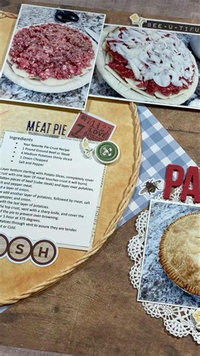 🥧Make a recipe scrapbook page with me! #shorts #youtubeshorts #scrapbooking