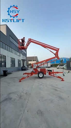 Towable Articulating Boom Lift in Action | Smooth Rotation at Height#boomlift