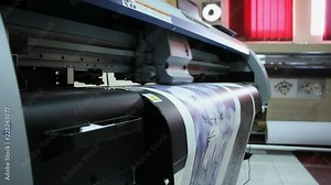 Inkjet Printer - Printing On Fabric- Textile Industry Stock Video