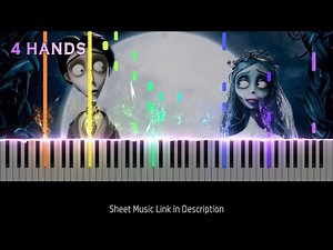 Corpse Bride - The Piano Duet/Victor's Piano Solo | Piano 4 Hands Tutorial (Version 1) + Sheet Music