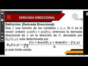 Derivada Direccional y Vector Gradiente (Teoría y Ejercicios)