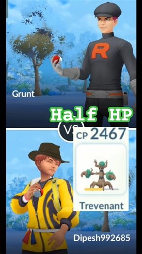Half HP✨ Trevenant Destroy Grunt 🤯in Pokemon Go #pokemon #pokemongo #trevenant