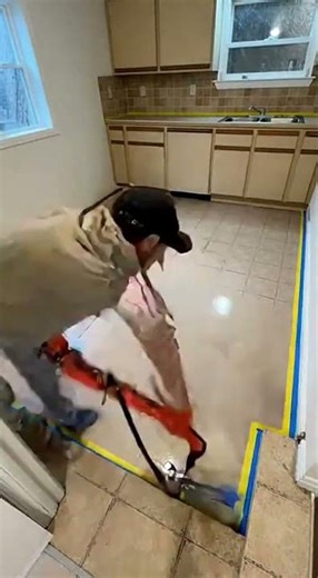 “Dirty Kitchen → Modern Upgrade (Marble Epoxy + LED) #KitchenRenovation #EpoxyFloor #restoration